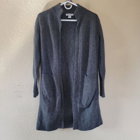 Athleta Cashmere Wool Cardigan Size Small Gray Spirit Wrap Duster Pocket Thermal - Picture 1 of 8